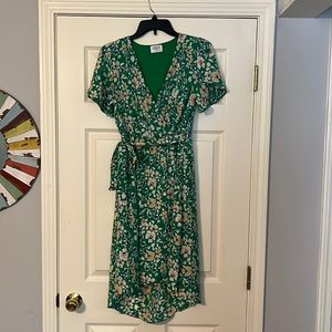 Green floral dress